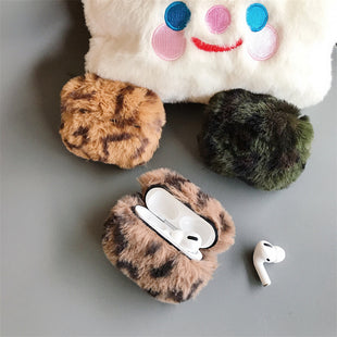 AirPods Schutzhülle – Plüsch Leopard Print