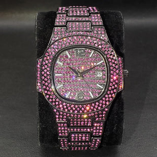 Hip-Hop Armbanduhr mit Vollbesatz – auffällig & einzigartig