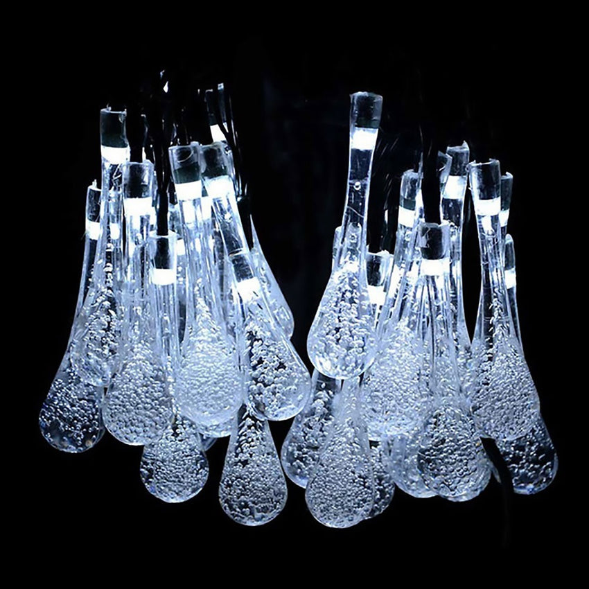 Solar-LED-Lichterkette „Wassertropfen“ – bis zu 12h Leuchtdauer, 20 LEDs in traumhaften Farben