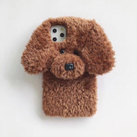 iPhone Hülle – 3D Teddy-Hund Plüsch Design für diverse Typen