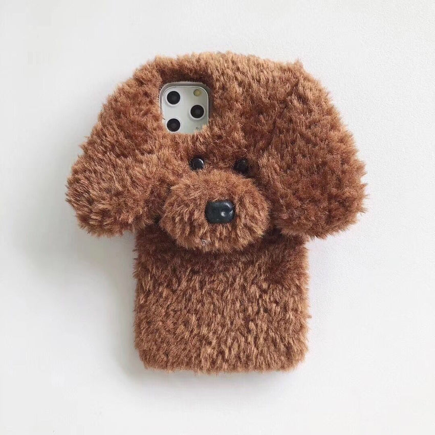 iPhone Hülle – 3D Teddy-Hund Plüsch Design für diverse Typen