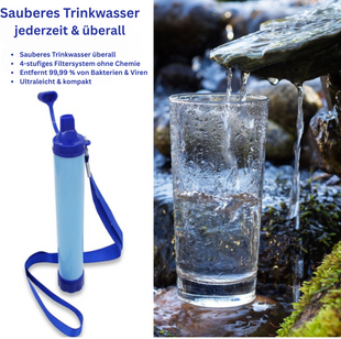 Outdoor Wasserfilter-Strohhalm – sauberes Trinkwasser jederzeit & überall