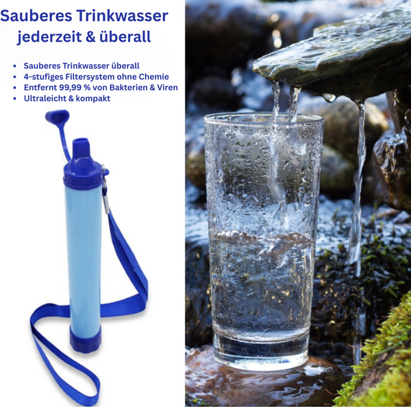 Outdoor Wasserfilter-Strohhalm – sauberes Trinkwasser jederzeit & überall