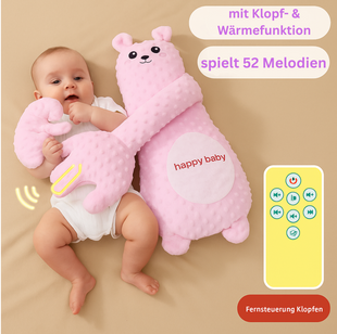 Baby Komfort-Kissen mit Musik, Wärme- und Klopffunktion – beruhigend & sicher