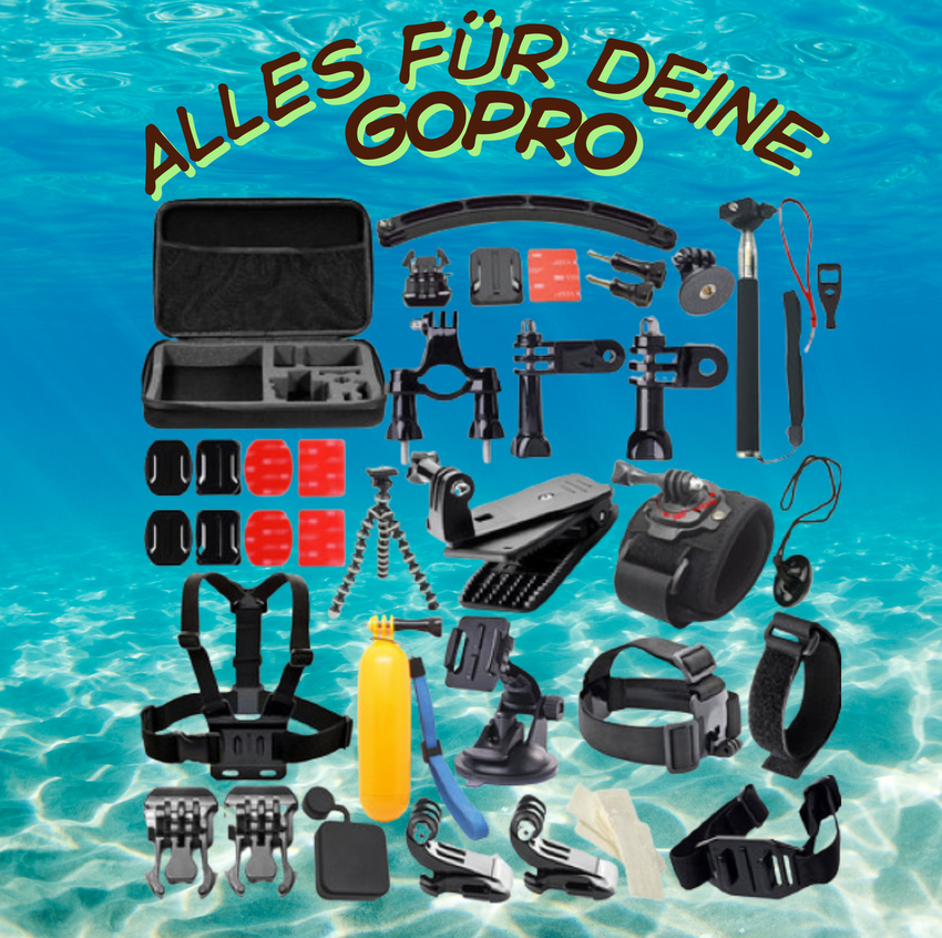 GoPro Kamera Zubehör-Set – 45-teilig für Action, Sport & Reisen