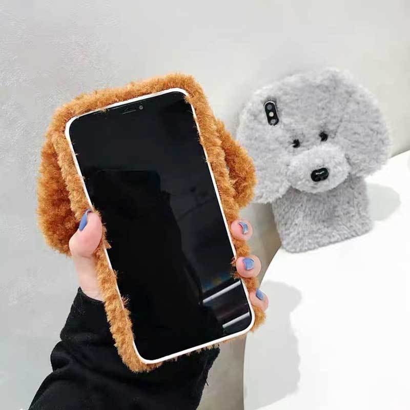 iPhone Hülle – 3D Teddy-Hund Plüsch Design für diverse Typen