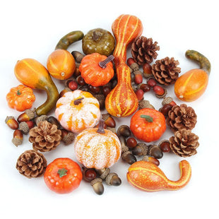 Herbstdeko Set – Kürbisse, Zapfen & Eicheln (50-teilig)