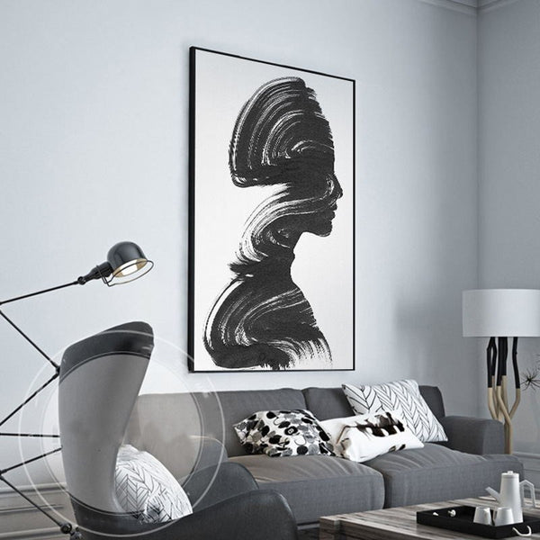 Abstrakte Wohnzimmer-Dekoration – Modern & stilvoll