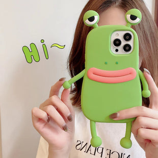 3D Cartoon Handyhülle – Kawaii Frosch Design für viele iPhone-Modelle