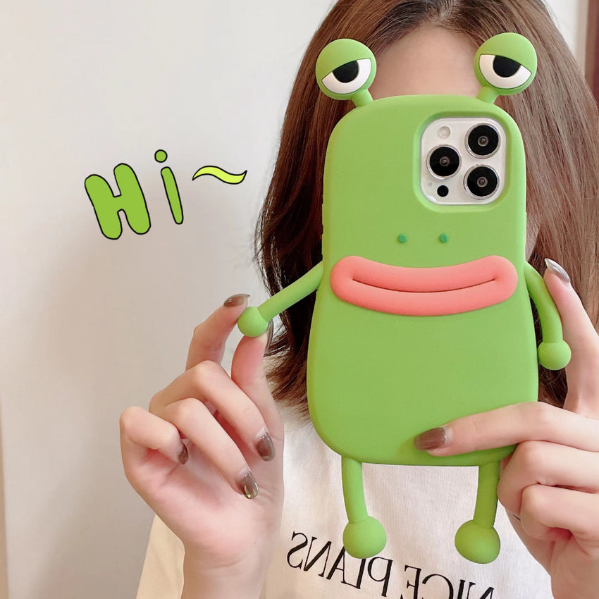 3D Cartoon Handyhülle – Kawaii Frosch Design für viele iPhone-Modelle