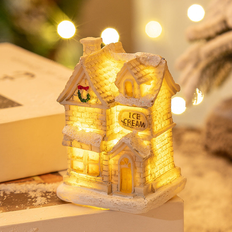Weihnachtsdeko LED-Häuschen aus Harz – leuchtende Miniaturhäuser für festliche Stimmung