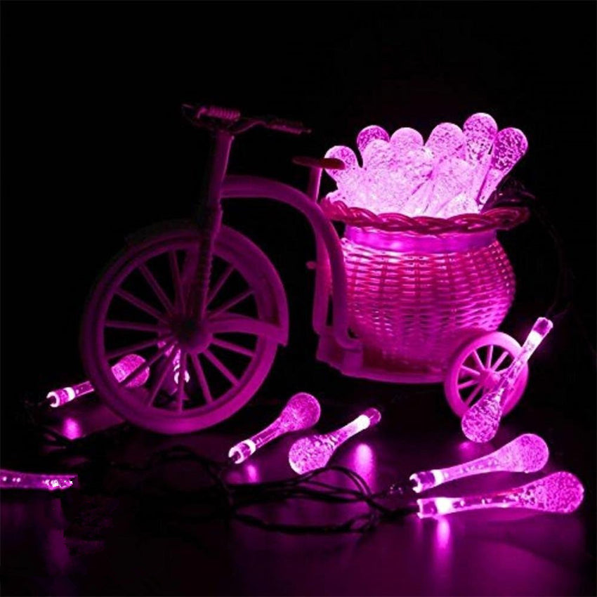Solar-LED-Lichterkette „Wassertropfen“ – bis zu 12h Leuchtdauer, 20 LEDs in traumhaften Farben