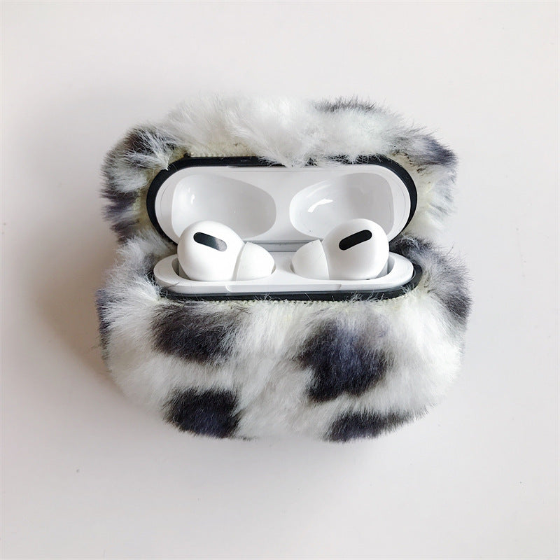 AirPods Schutzhülle – Plüsch Leopard Print
