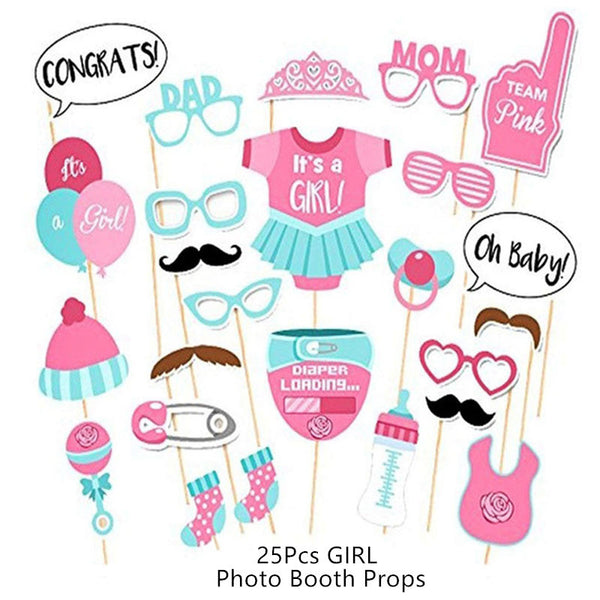 Fotorequisiten-Set Babyparty – 25-teilig für Mädchen & Jungen