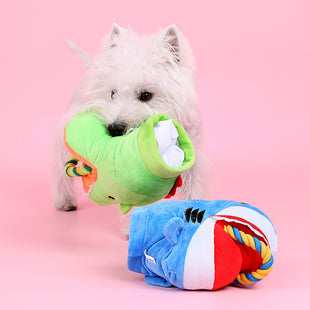 Hundespielzeug Hai – Handpuppe mit Beißring zum Tauziehen
