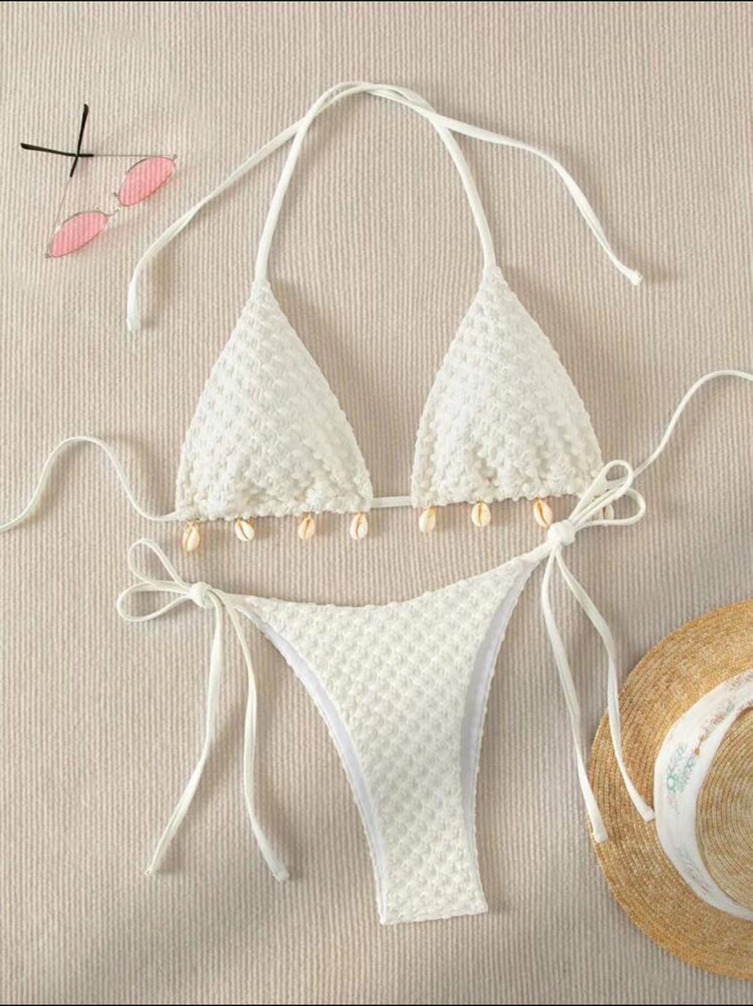 Damen Bikini – elegantes Split-Swimsuit Set in Schwarz oder Weiß