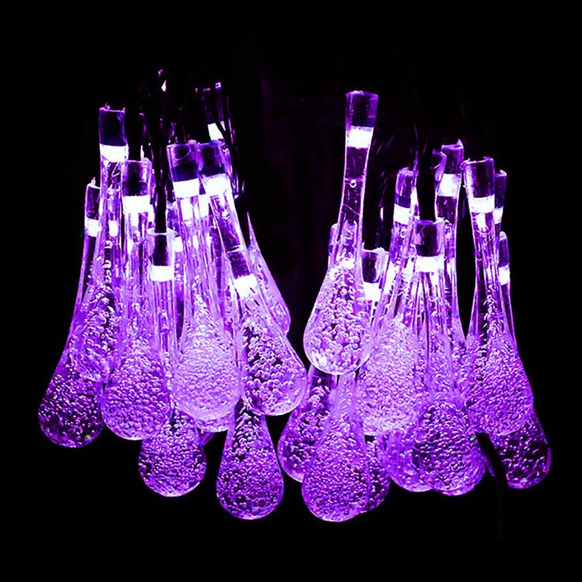 Solar-LED-Lichterkette „Wassertropfen“ – bis zu 12h Leuchtdauer, 20 LEDs in traumhaften Farben