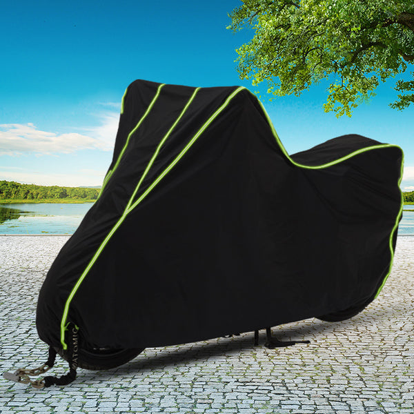 Dicke Motorradabdeckung – wasser- & UV-beständig mit Tasche