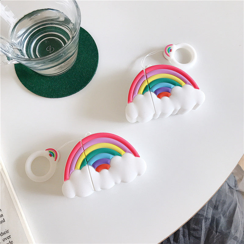 AirPods Schutzhülle – Regenbogen Wolke aus Silikon