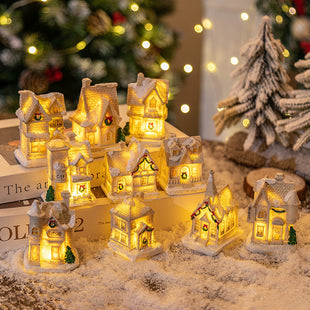 Weihnachtsdeko LED-Häuschen aus Harz – leuchtende Miniaturhäuser für festliche Stimmung