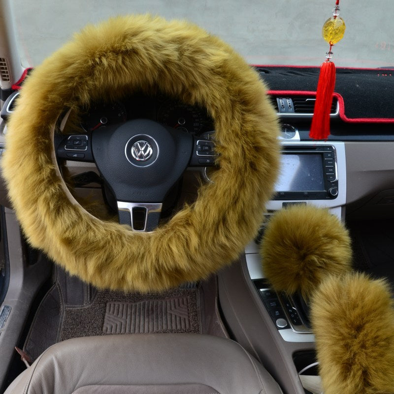 Dreiteilige Lenkrad Abdeckung aus Plüsch – Weich, warm und perfekt für den Winter
