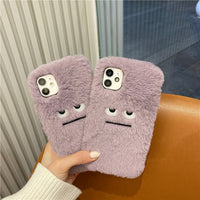iPhone Hülle – Flauschiges Plüsch mit Emoticons