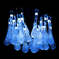 Solar-LED-Lichterkette „Wassertropfen“ – bis zu 12h Leuchtdauer, 20 LEDs in traumhaften Farben