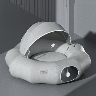 Luxuriöses Katzen-Tunnelbett – Komfort & Spielspaß