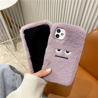 iPhone Hülle – Flauschiges Plüsch mit Emoticons