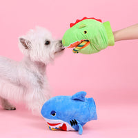 Hundespielzeug Hai – Handpuppe mit Beißring zum Tauziehen