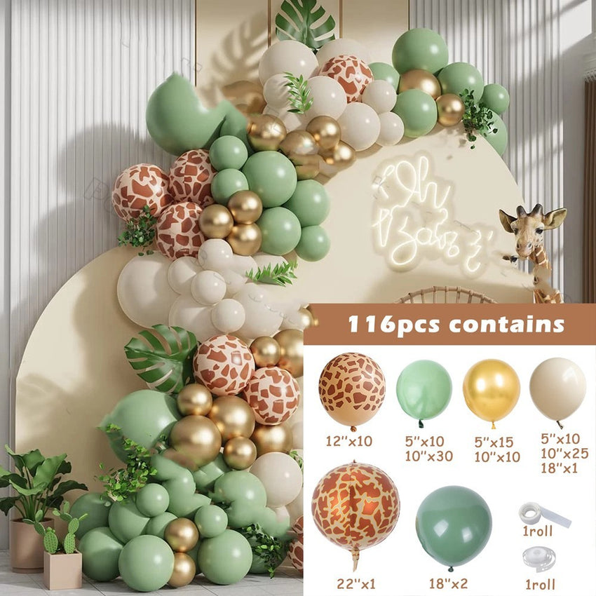 Geburtstags Ballon Set – Bunte Deko mit Giraffenmuster in Weiß oder Pink