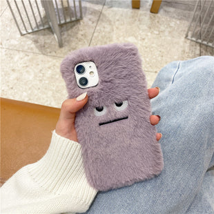iPhone Hülle – Flauschiges Plüsch mit Emoticons