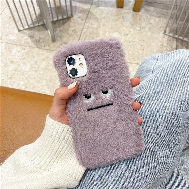 iPhone Hülle – Flauschiges Plüsch mit Emoticons