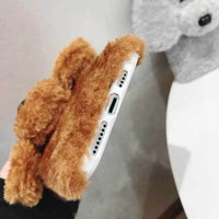 iPhone Hülle – 3D Teddy-Hund Plüsch Design für diverse Typen