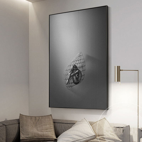 Abstrakte Wohnzimmer-Dekoration – Modern & stilvoll