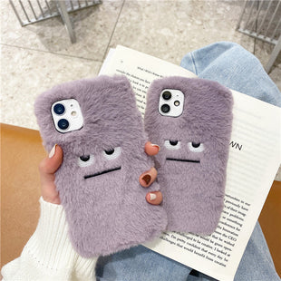 iPhone Hülle – Flauschiges Plüsch mit Emoticons