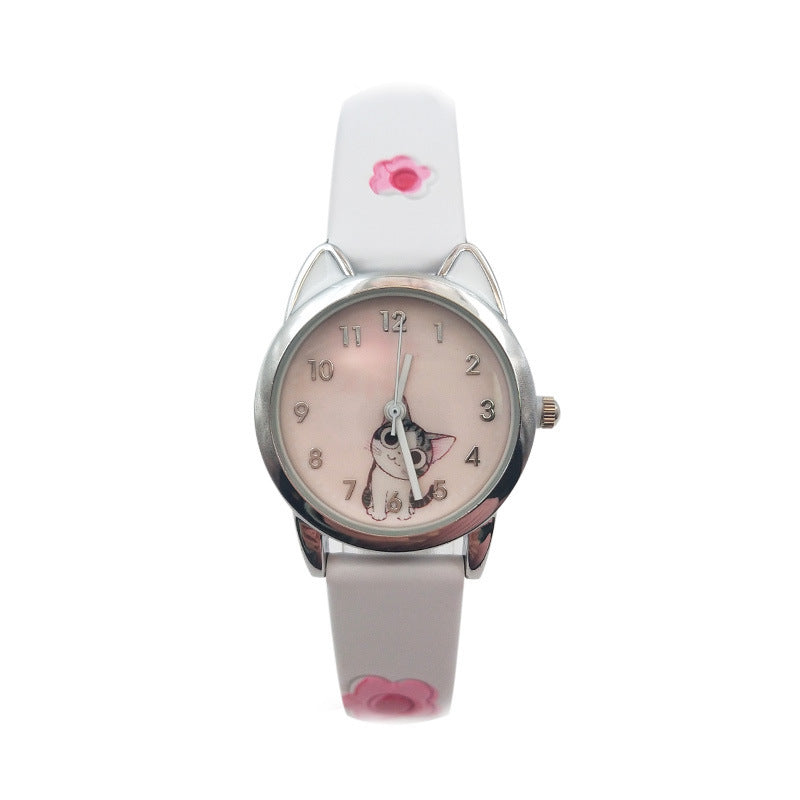 Kinder Armbanduhr mit Cartoon-Katzenmotiv – verspielt & robust