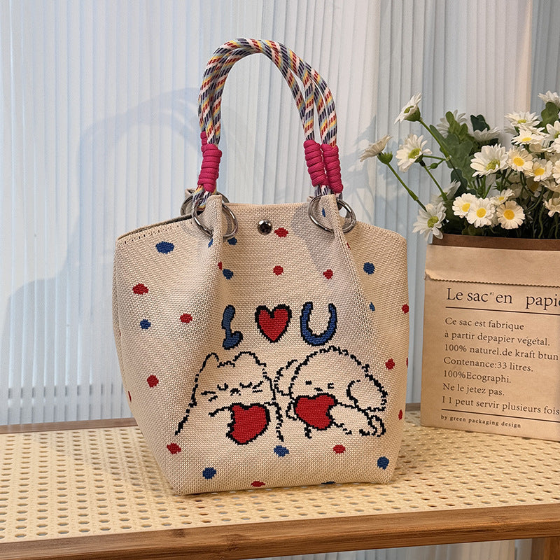 Strick-Handtasche in vielen Designs – geräumig & modern