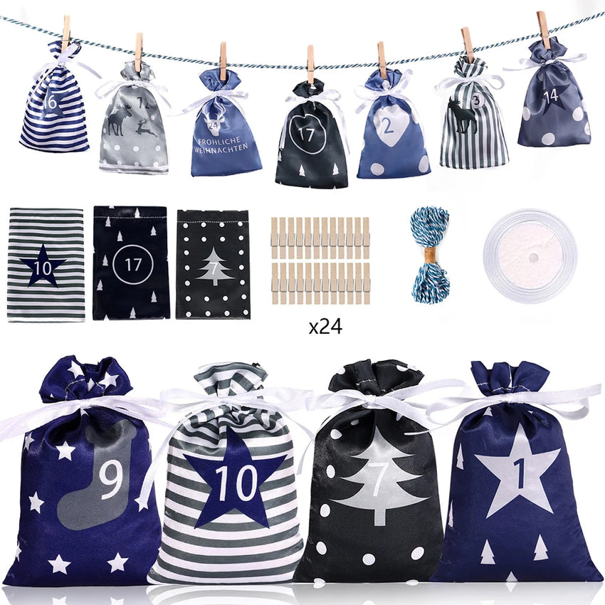 Adventskalender zum selbstbefüllen – 24 dekorative Geschenktaschen