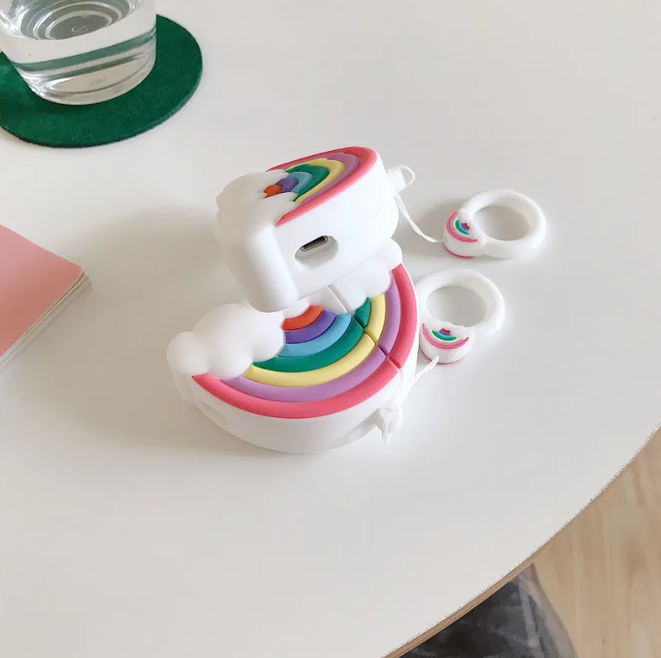 AirPods Schutzhülle – Regenbogen Wolke aus Silikon