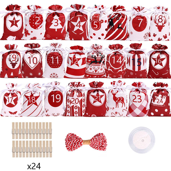 Adventskalender zum selbstbefüllen – 24 dekorative Geschenktaschen