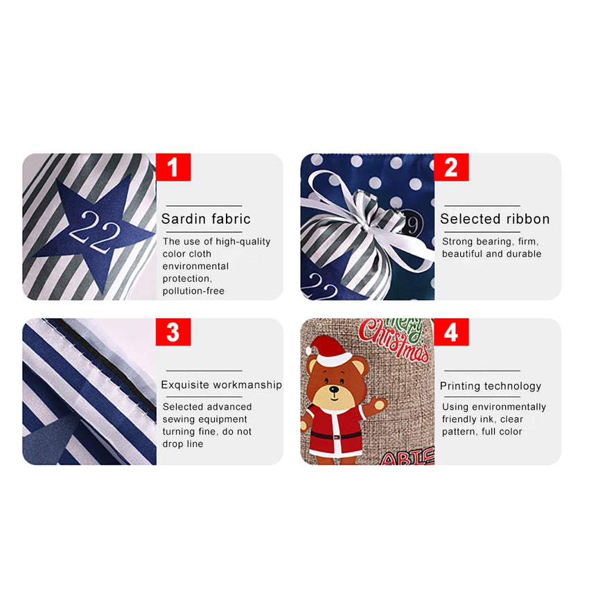 Adventskalender zum selbstbefüllen – 24 dekorative Geschenktaschen
