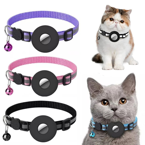 Reflektierendes Haustier-Halsband mit Airtag-Halterung