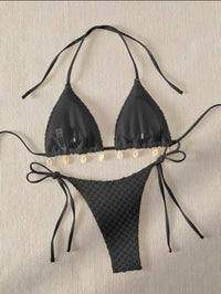 Damen Bikini – elegantes Split-Swimsuit Set in Schwarz oder Weiß