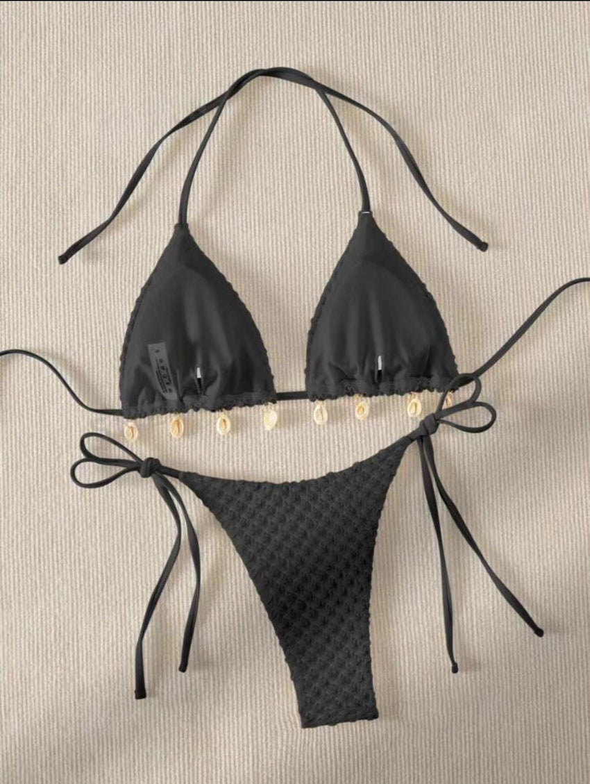 Damen Bikini – elegantes Split-Swimsuit Set in Schwarz oder Weiß