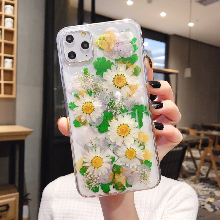 Epoxid-Handyhülle mit echten Blumen – für diverse iPhone-Modelle