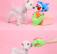 Hundespielzeug Hai – Handpuppe mit Beißring zum Tauziehen