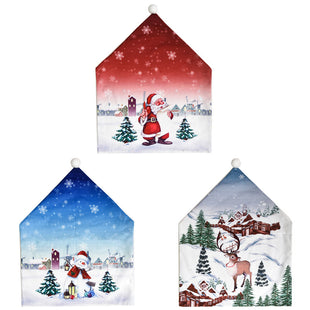 Weihnachts-Stuhlhussen mit Cartoon-Motiv – festlich & dekorativ