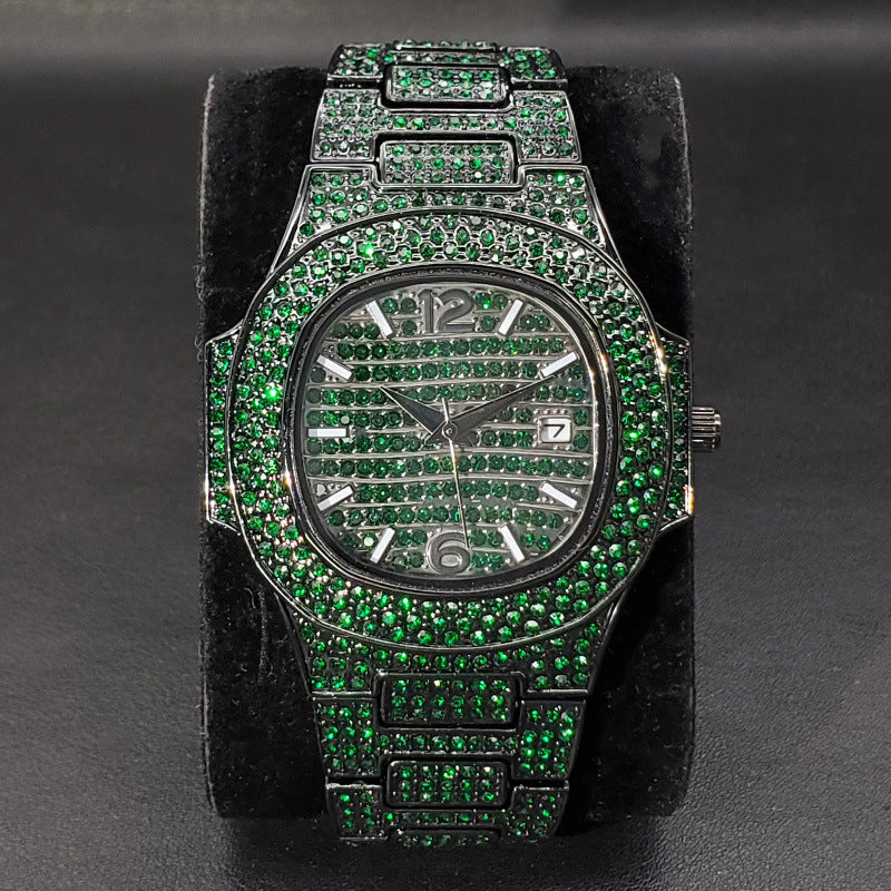 Hip-Hop Armbanduhr mit Vollbesatz – auffällig & einzigartig