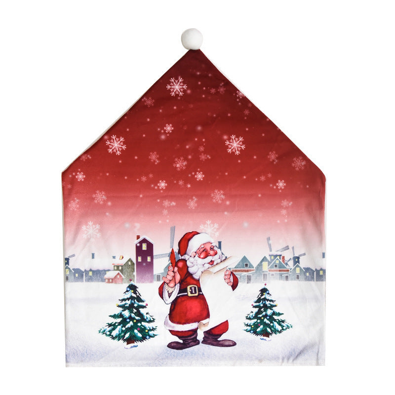 Weihnachts-Stuhlhussen mit Cartoon-Motiv – festlich & dekorativ